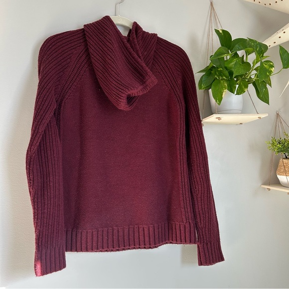 🩷ATHLETA MERINO COLD SPELL HOODIE SWEATER MAROON BURGUNDY SIZE SMALL WINTER - Picture 5 of 9